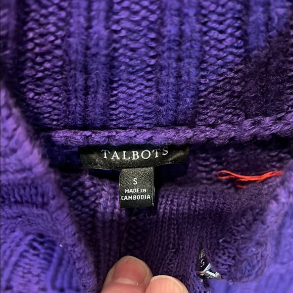 Talbots Rich Purple Cowl Neck Sweater - Picture 2 of 9
